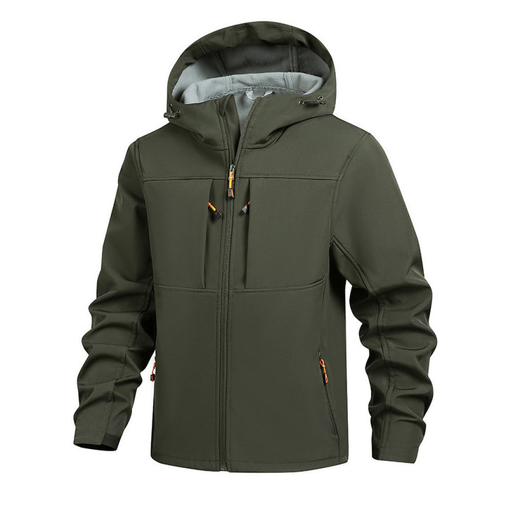 Herren funktionale Outdoor-Jacke mit vielseitigen Taschen und verstellbarem Kapuzensystem Echoarchiv