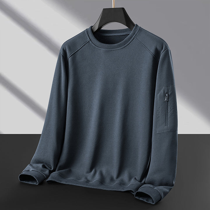Herren Rundhals‑Sweatshirt mit Reißverschluss‑Ärmeltasche und funktionaler Jersey‑Qualität Echo Archiv