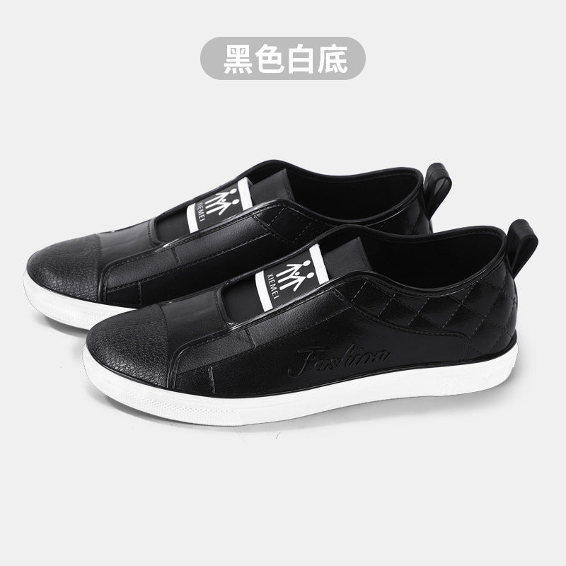 Damen Lässige Slip-On Sneaker in Lederoptik mit gesteppter Fersenpartie und kontrastierter Gummisohle Echoarhiv – Lioré