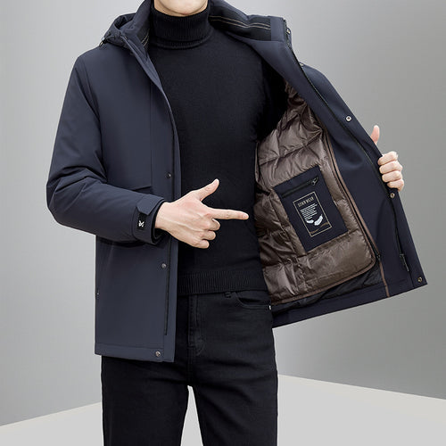 Herren isolierte Winterjacke mit verstellbarem Kapuzenkragen und praktischen Taschen Echoarchiv