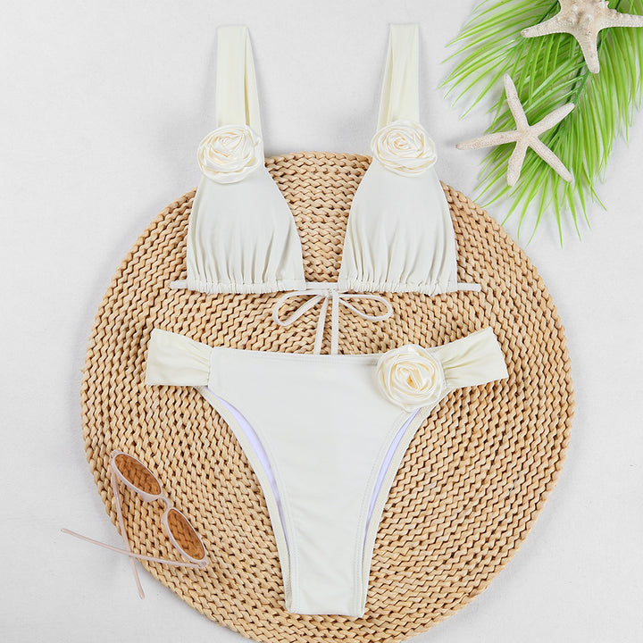 Damen Triangel-Bikini mit romantischen Blumenapplikationen Echo Archiv