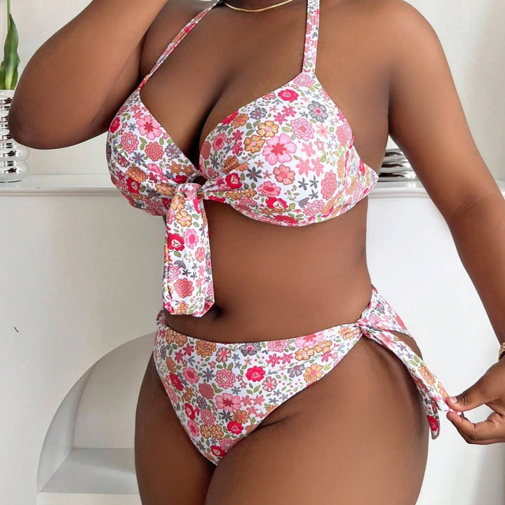 Damen Bikini mit gebundenem Oberteil und floralem Design Echo Archiv