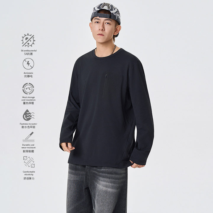 Herren Funktions-Langarmshirt mit Brust-Reißverschlusstasche und atmungsaktivem Performance-Jersey Echo Archiv