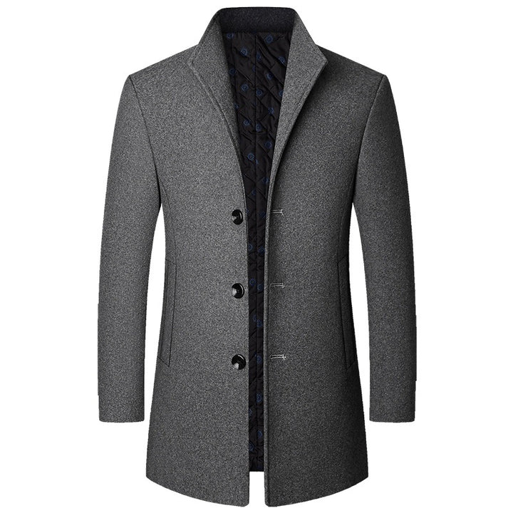 Herren Eleganter Kurzmantel aus Wollmischung mit gesteppter Innenlage und schlankem Stehkragen – Montevé