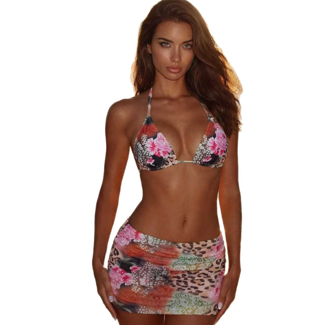 Damen Bikini-Set mit floralem Design und modischem Minirock Echo Archiv