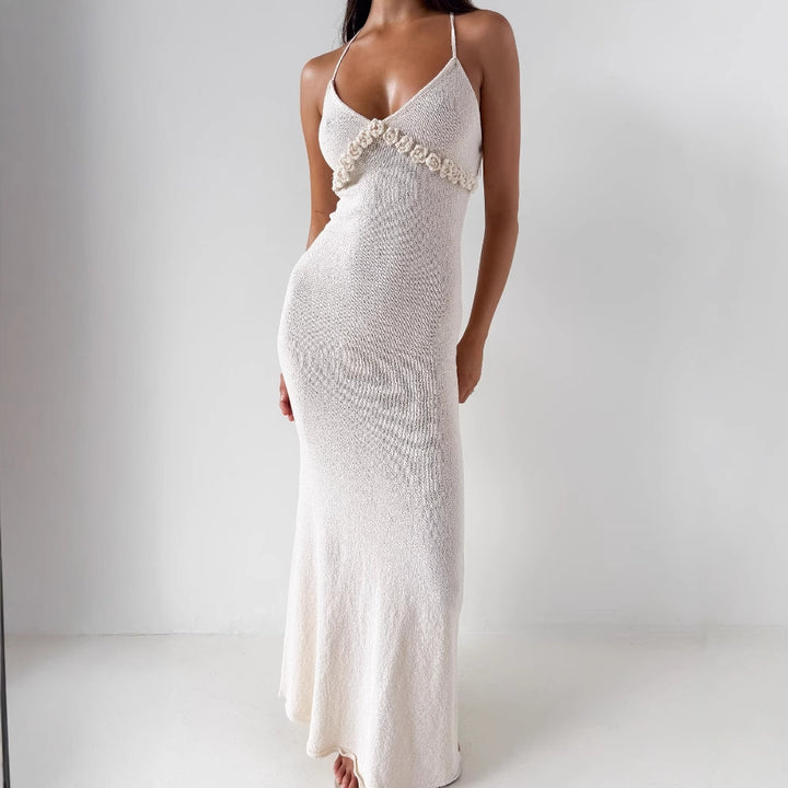 Damen Elegantes Maxikleid mit zartem Blumenakzent und figurbetontem Schnitt Echo Archiv