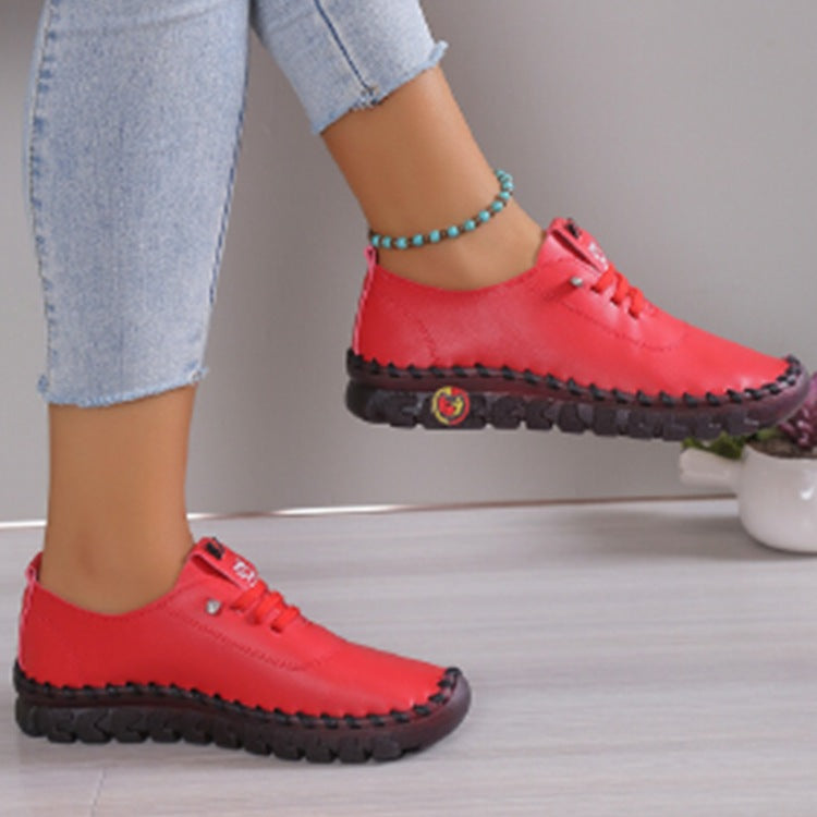 Damen Leichter, weicher Slipper mit handgenähter Gummisohle und elastischer Schnürung Echo Archiv