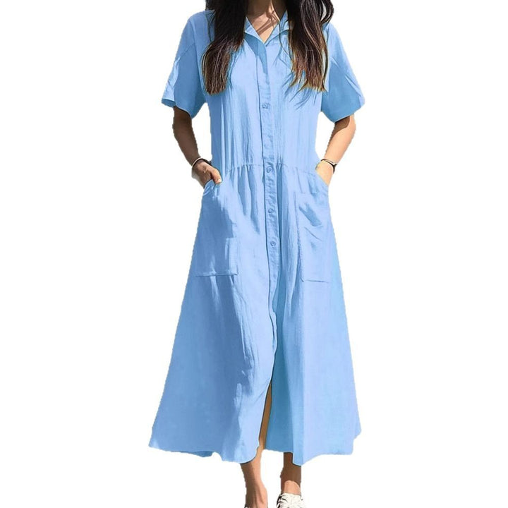 Damen Midi-Kleid mit Knopfleiste und praktischen Taschen Echo Archiv