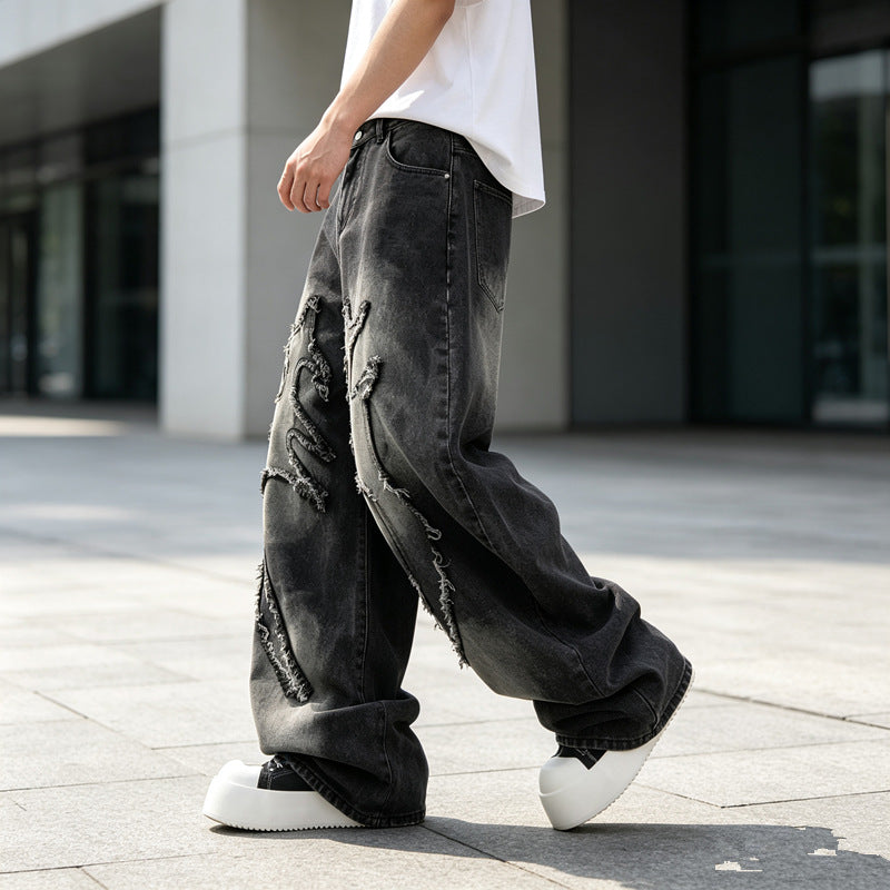 Herren Weit geschnittene Destroyed Jeans Echoarchiv