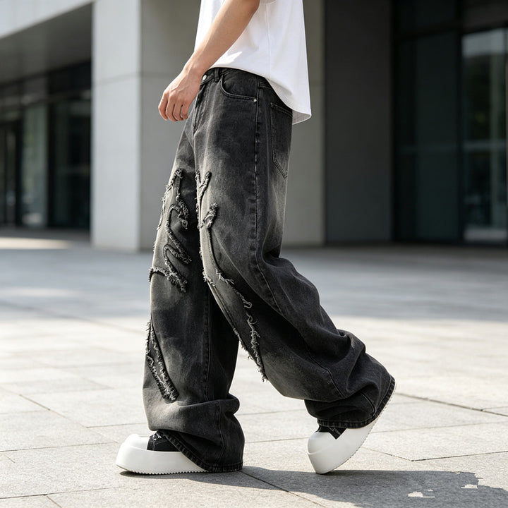 Herren Weit geschnittene Destroyed Jeans Echoarchiv