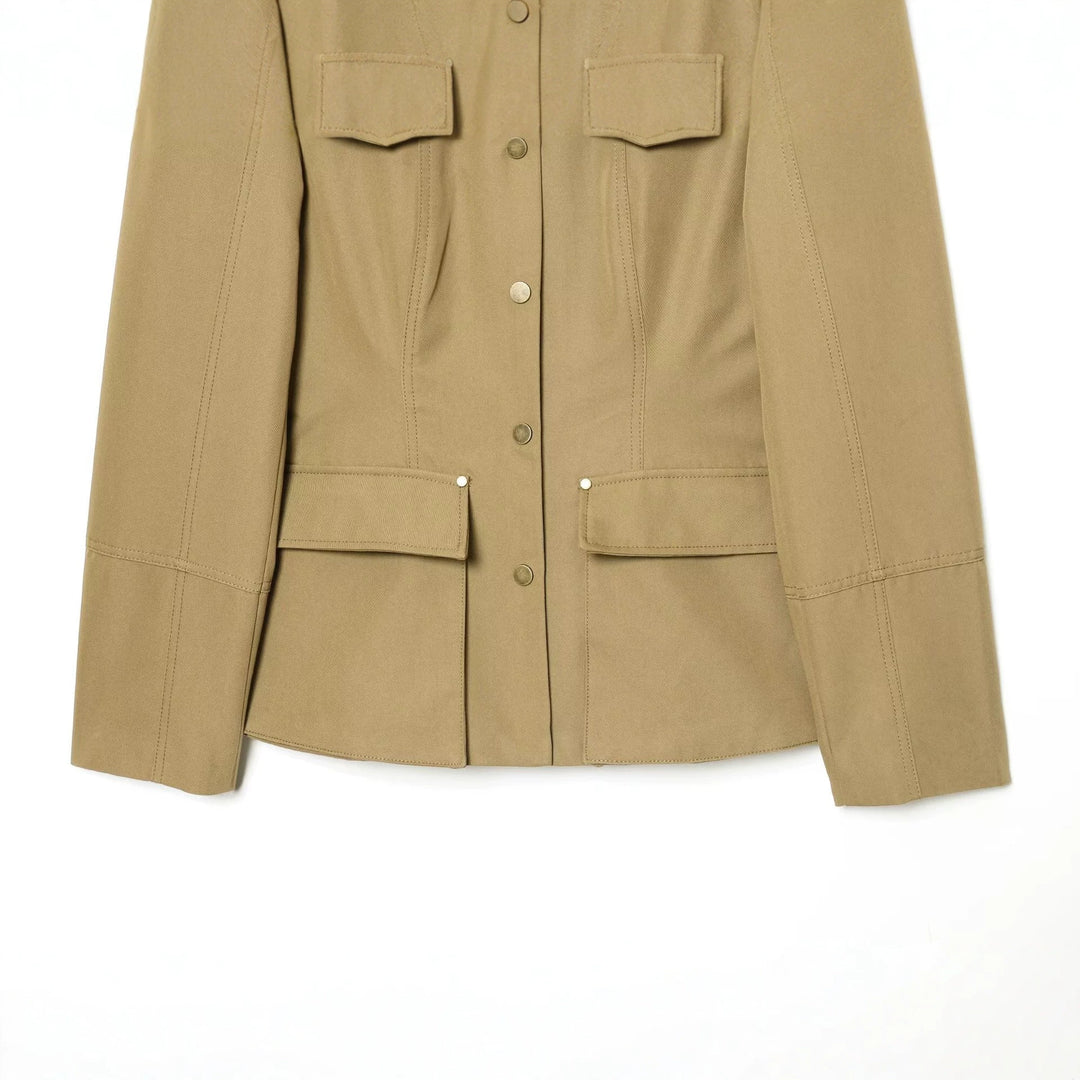 Damen Utility-Jacke mit Stehkragen, Pattentaschen und Schulterklappen Echo Archiv