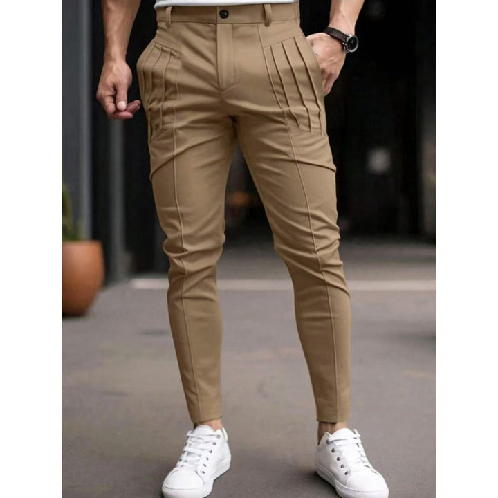 Herren stylische Slim-Fit Anzughose mit plissiertem Design Echoarchiv