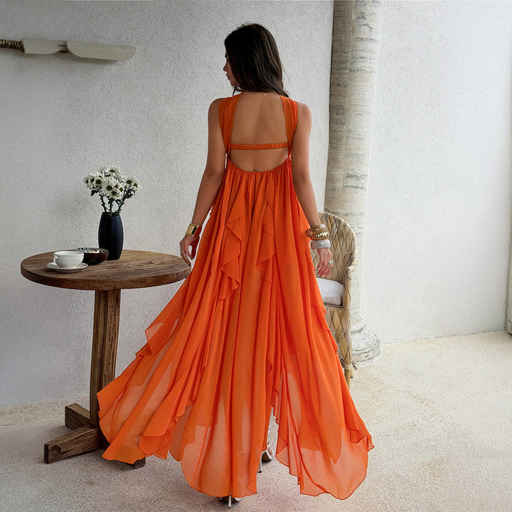 Damen Maxikleid mit schwingendem Rüschendesign und elegantem Bustier Echo Archiv