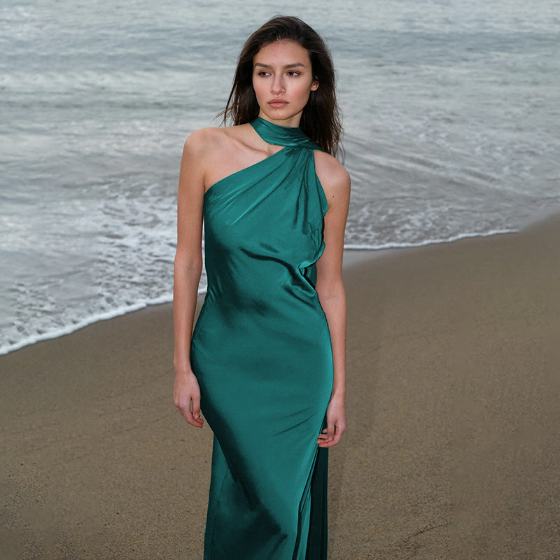 Damen asymmetrisches Maxikleid mit elegantem Wickeldetail Echo Archiv