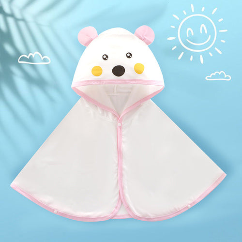 Unisex nan weiches Kapuzenponcho für Babys mit Bärenohren und drapiertem Badeponcho aus Mikrofaser Echo Archiv
