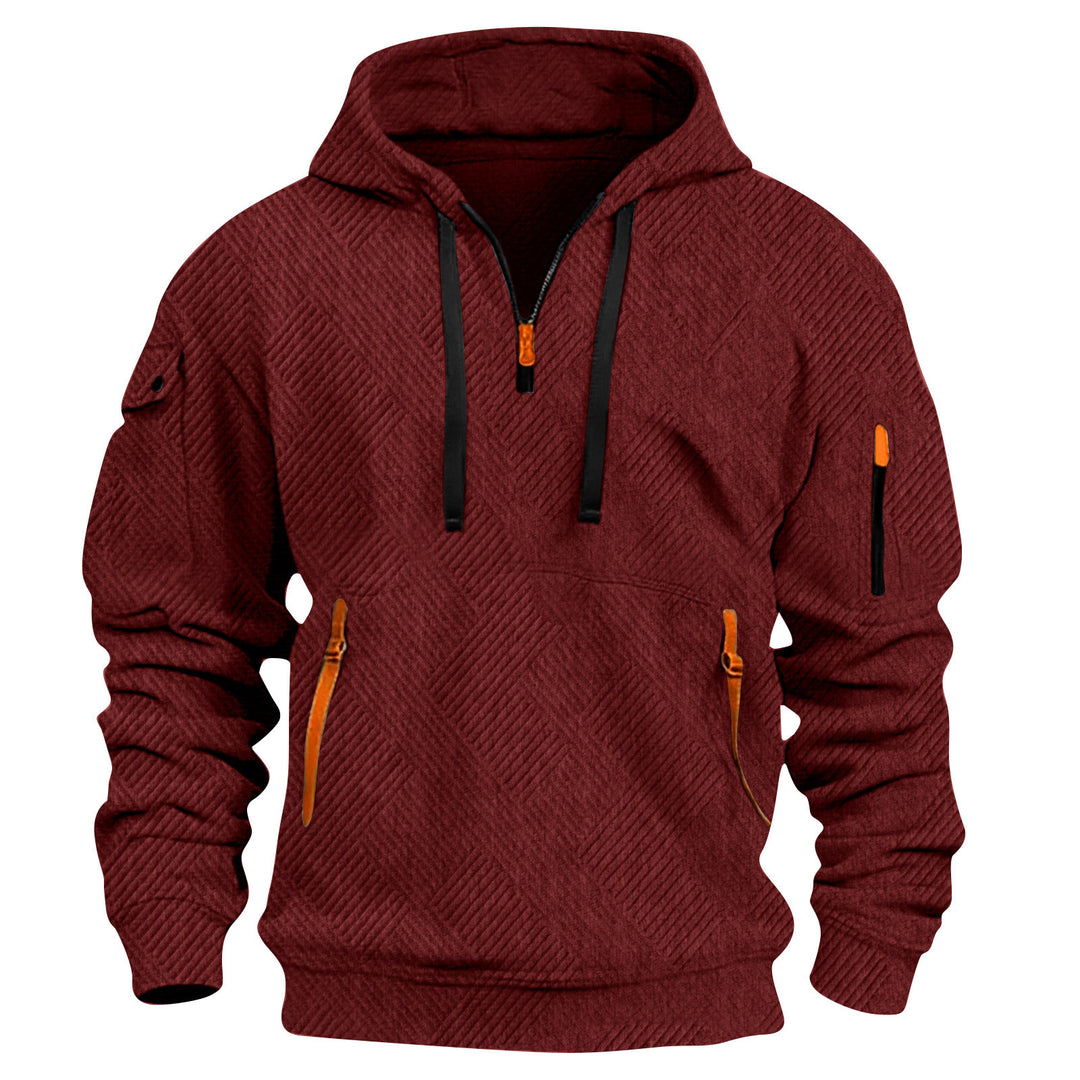 Herren Kapuzenpullover mit praktischen Reißverschlusstaschen und innovativem Strukturdesign Echoarchiv