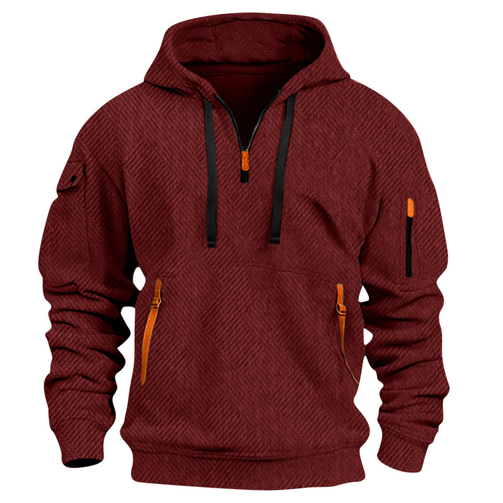 Herren Kapuzenpullover mit praktischen Reißverschlusstaschen und innovativem Strukturdesign Echoarchiv