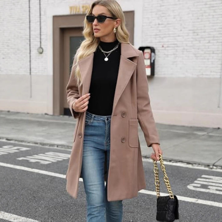 Damen Eleganter Doppelreihiger Mantel Echo Archiv