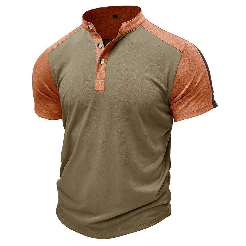 Herren Polo-T-Shirt mit modischem Stehkragen und praktischer Knopfleiste Echoarchiv