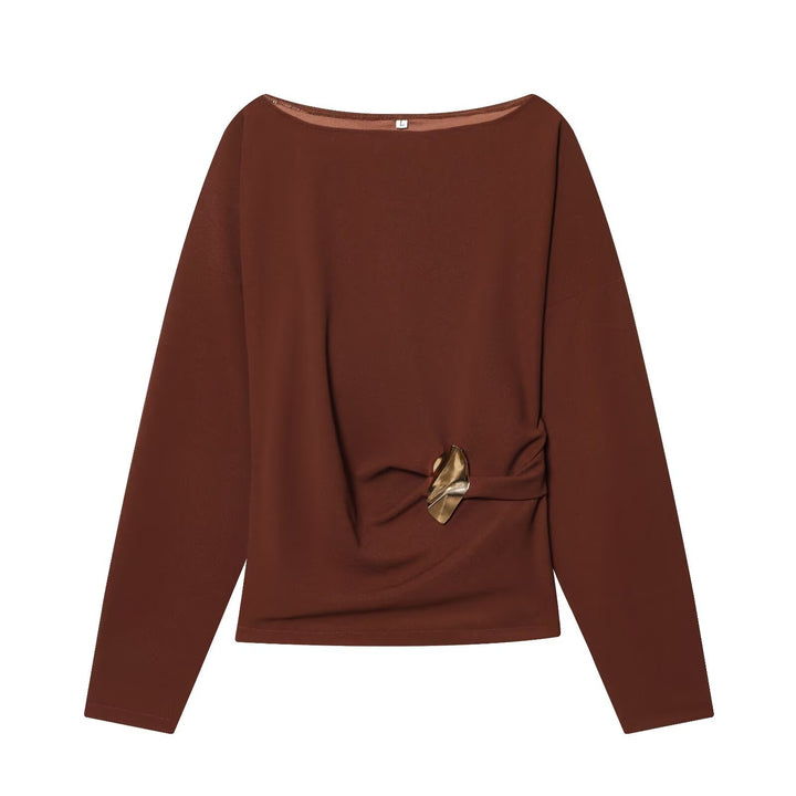 Damen Zweiteiliges Loungewear-Set mit gedrehtem Saumdetail und weiter Highwaist-Hose Echo Archiv