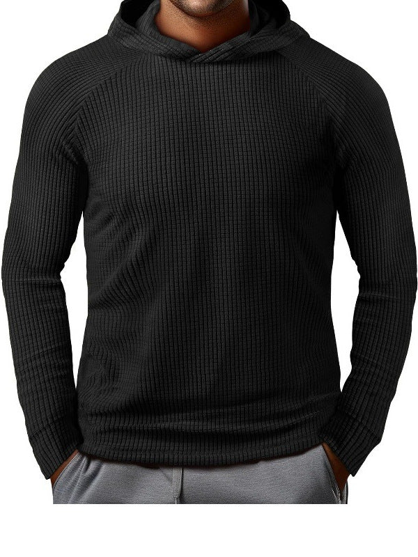 Herren lässiger Kapuzenpullover mit strukturiertem Material Echoarchiv