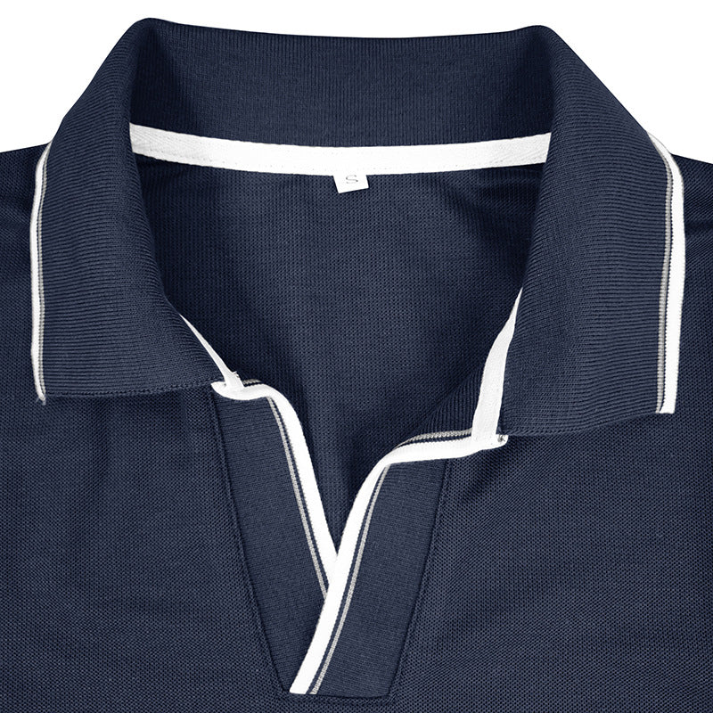Herren Langarm-Polo-Shirt mit modischem Kragen und hochwertigem Baumwollmix Echoarchiv