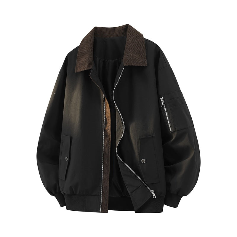 Herren Modische Bomberjacke mit Cordkragen Echo Archiv
