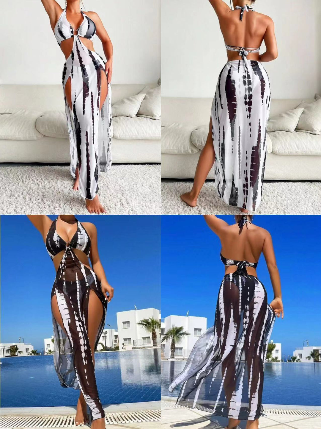 Damen Strandkleid mit transparenten Akzenten Echo Archiv