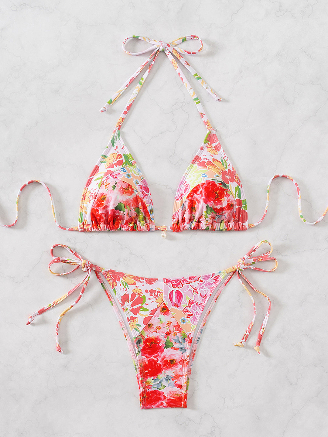 Damen Triangel-Bikini mit verspieltem Palmenmuster Echo Archiv