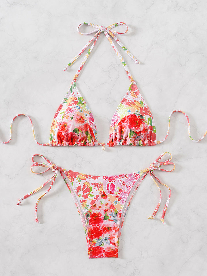 Damen Triangel-Bikini mit verspieltem Palmenmuster Echo Archiv