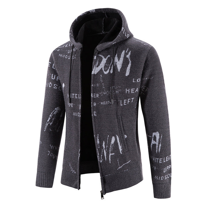 Herren Kapuzenjacke mit grafischem Print und hochelastischen Eigenschaften Echoarchiv