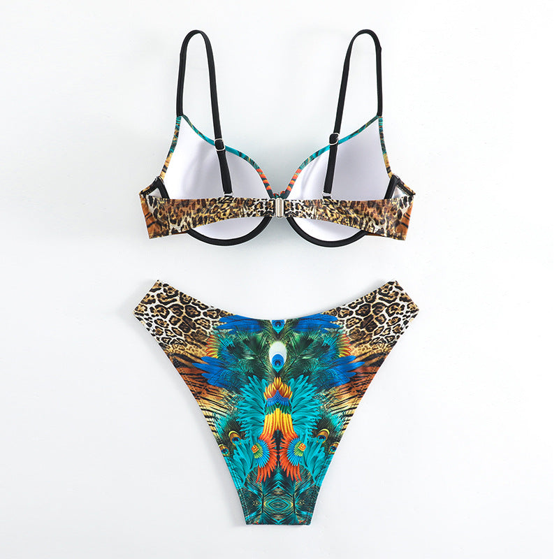 Damen Triangel-Bikini-Set mit modischem Schmuckdetail und verstellbaren Trägern Echo Archiv