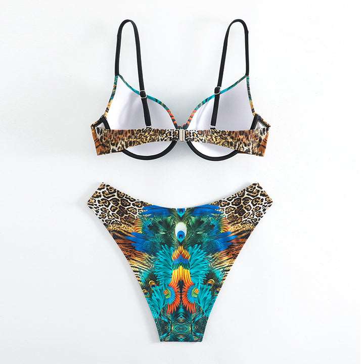Damen Triangel-Bikini-Set mit modischem Schmuckdetail und verstellbaren Trägern Echo Archiv