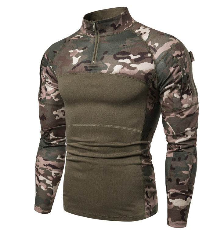 Herren Funktionales Langarmshirt im sportlichen Design mit Stehkragen und Reißverschluss Echoarchiv