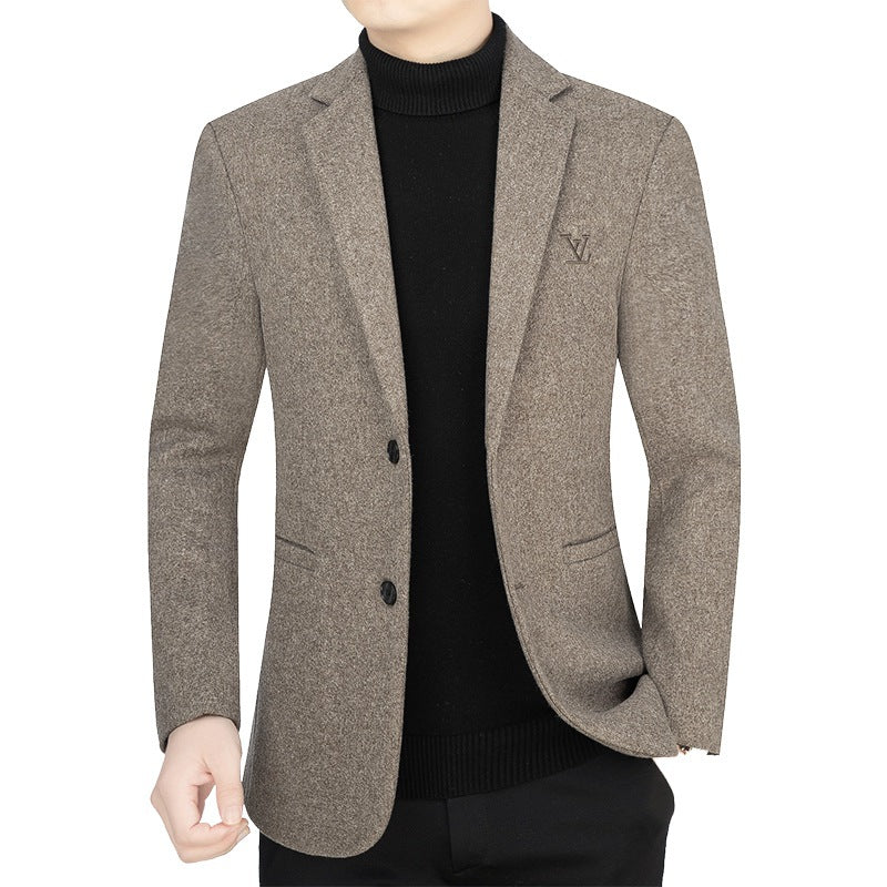 Herren Slim-Fit Sakko im Filzlook mit minimalistischen Pattentaschen – Tianoro