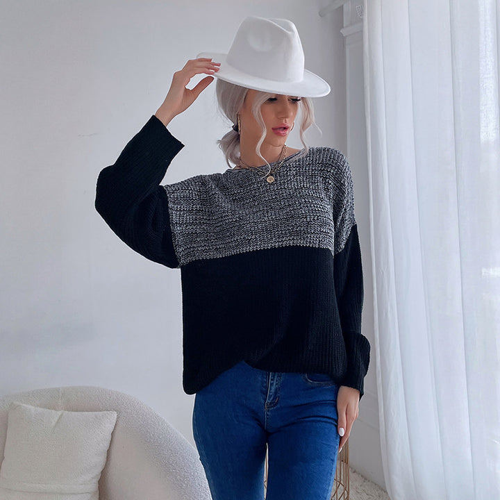 Damen Oversize Wollmix-Pullover mit Carmenausschnitt, Strukturstrick und lässiger Tunika-Silhouette Echoarchiv