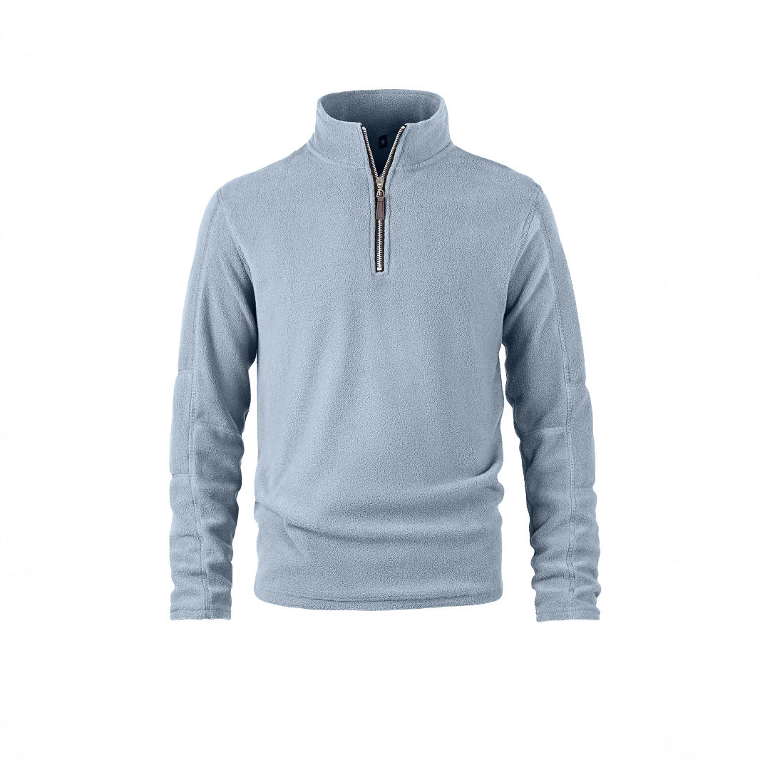 Herren Fleece-Pullover mit hohem Kragen und praktischen Reißverschlussdetails Echoarchiv