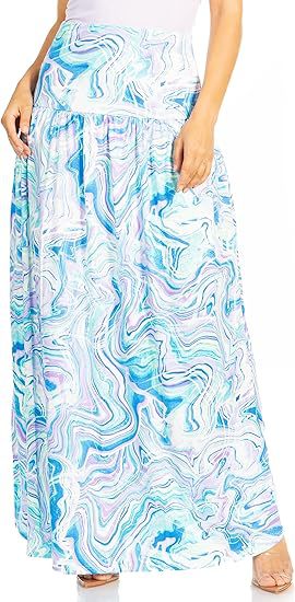 Damen Maxi-Rock mit elastischem Bund und Taschen Echo Archiv