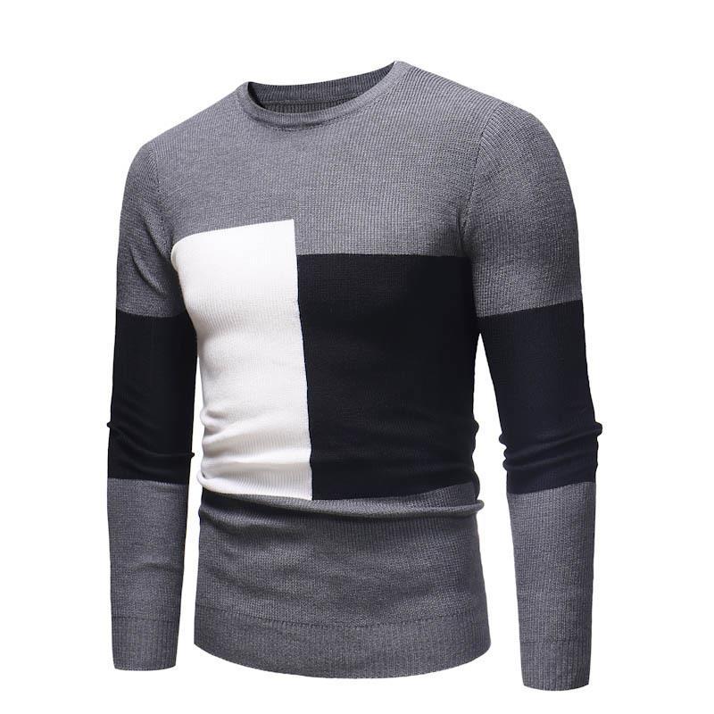 Herren Designer Pullover mit modernem Blockmuster Echoarchiv