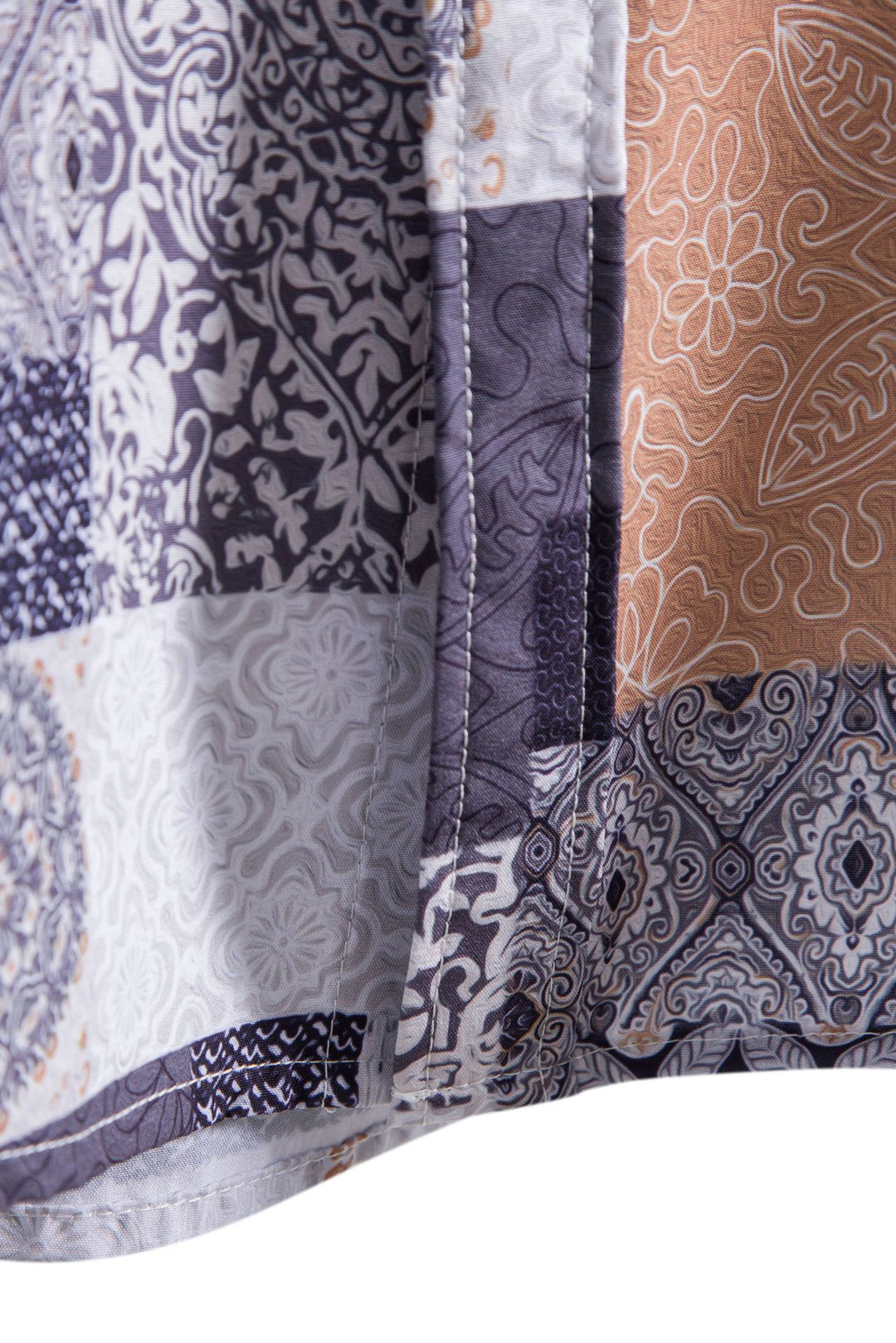 Herren Kurzarmhemd mit einzigartigem Patchwork-Muster Echoarchiv