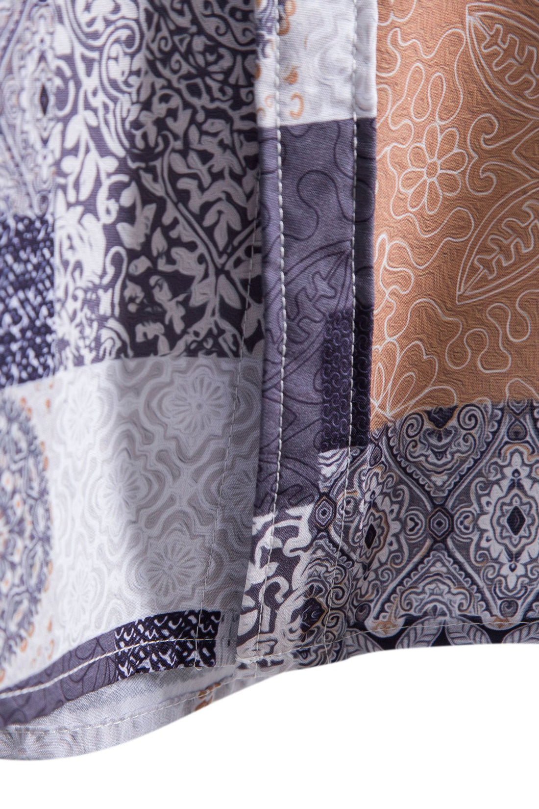 Herren Kurzarmhemd mit einzigartigem Patchwork-Muster – Arvello