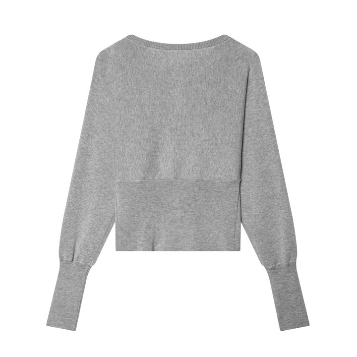 Damen Feinstrick-Cardigan-und-Shorts-Set mit Wellensaum und gerippten Bündchen Echo Archiv
