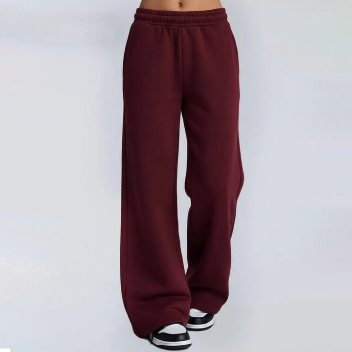 Damen nan fließende Palazzo-Loungehose mit extra weitem Bein elastischem Komfortbund und dezenten Eingrifftaschen Echo Archiv