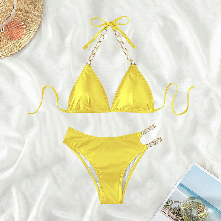 Damen Triangel-Bikini mit goldenen Kettendetails Echo Archiv