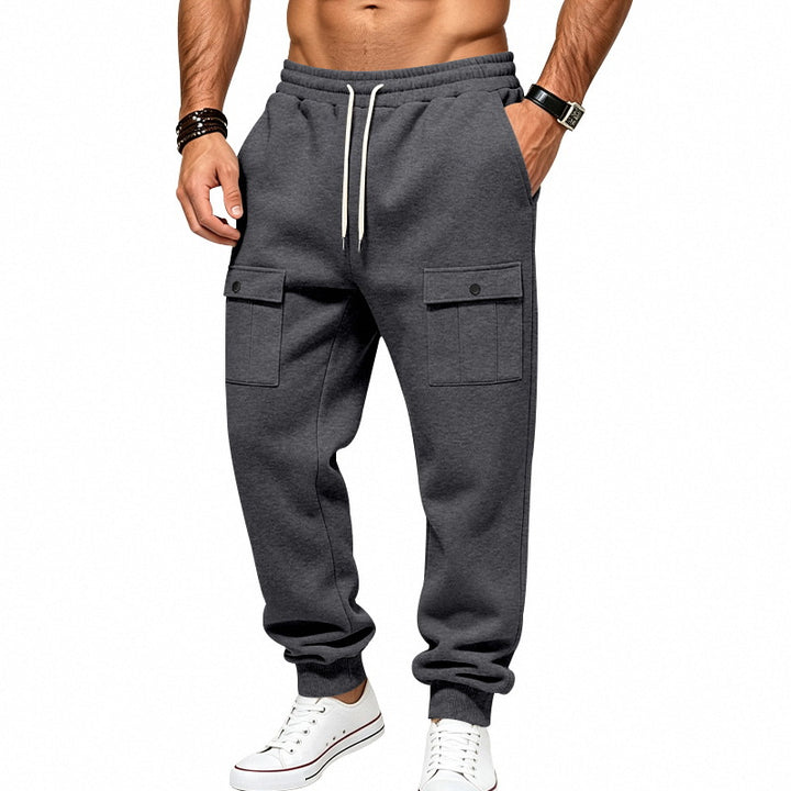 Herren Cargo-Jogginghose mit Bündchen, Tunnelzug und aufgesetzten Klappentaschen Echoarchiv