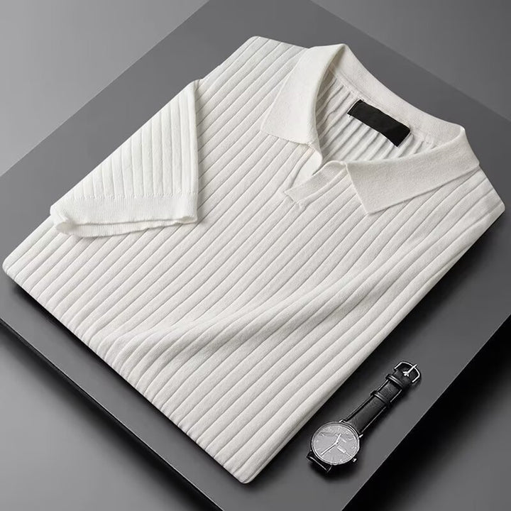 Herren Elegantes Polohemd mit Rippstruktur Echo Archiv