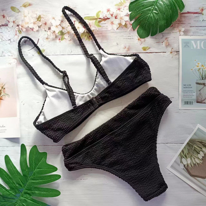 Damen Triangel-Bikini mit elastischem Wellenmuster und komfortablem Schnitt Echo Archiv
