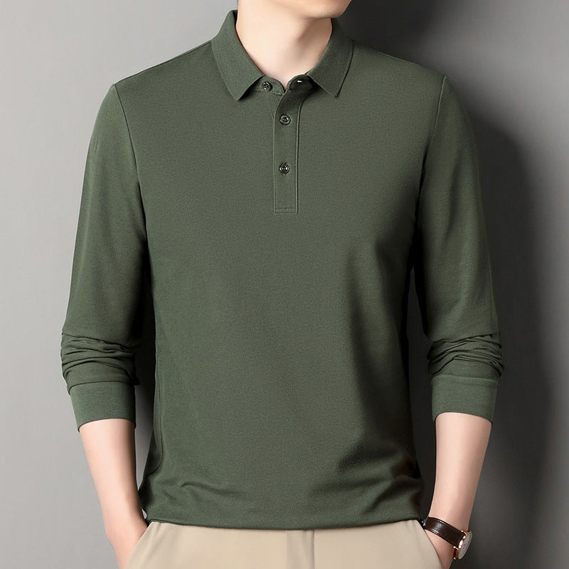 Herren Langarm‑Polo aus atmungsaktivem Baumwoll‑Stretch mit feinem Polokragen Echo Archiv