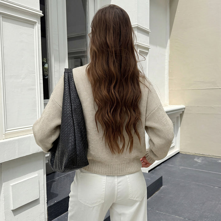 Damen Lässige Strickjacke mit chemischem Reißverschluss Echo Archiv