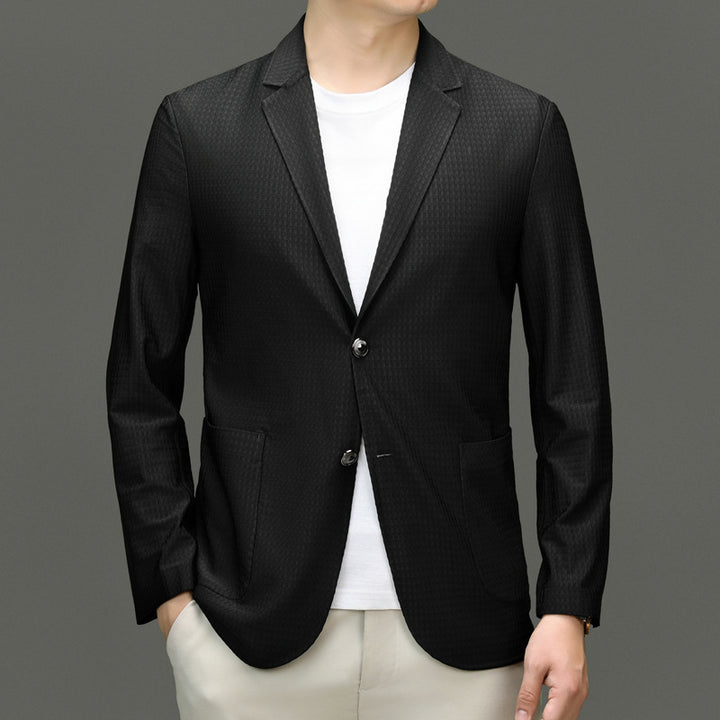 Herren eleganter Sakko mit strukturierter Oberfläche und modernem Schnitt Echoarchiv